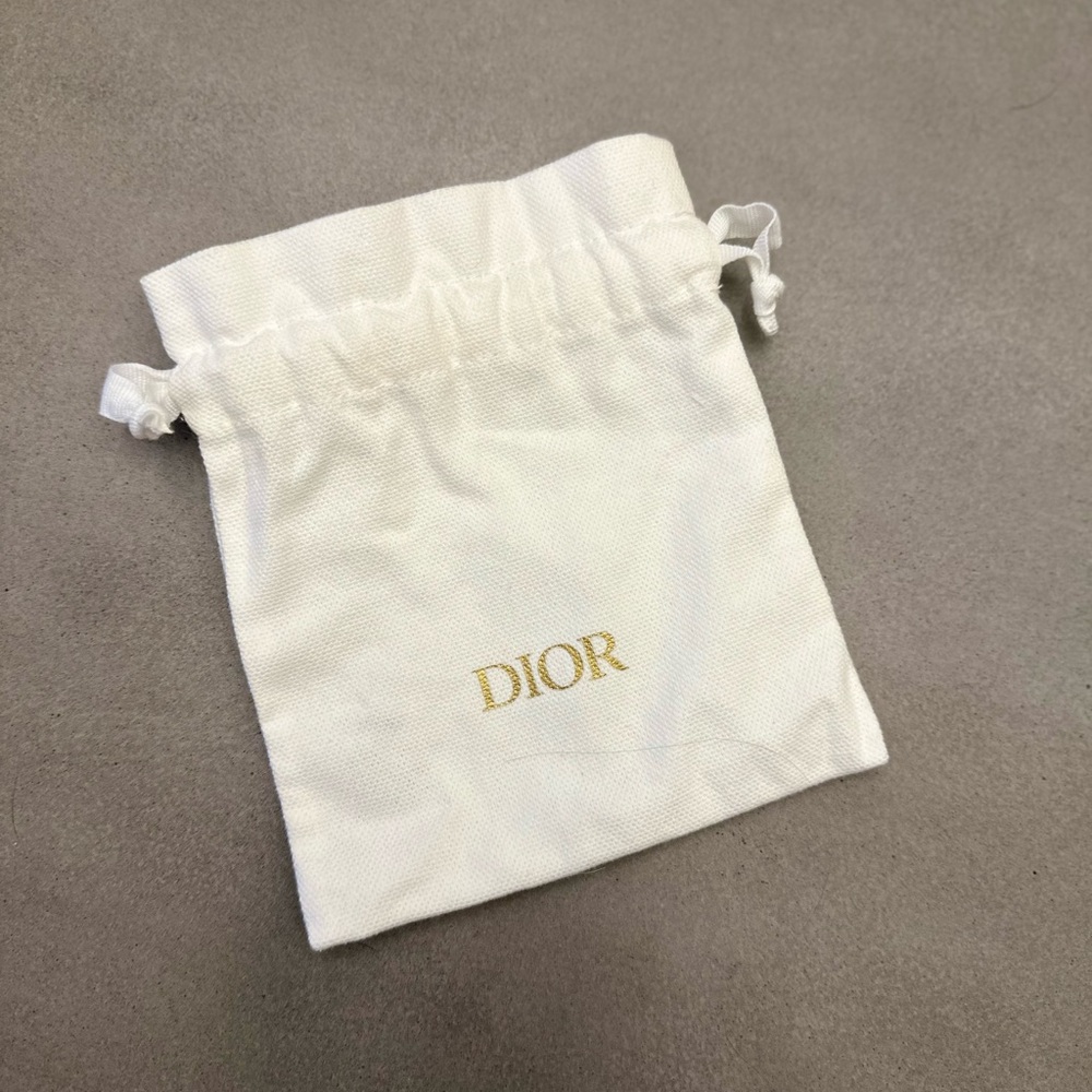Dior White Drawstring Dustbag Pouch